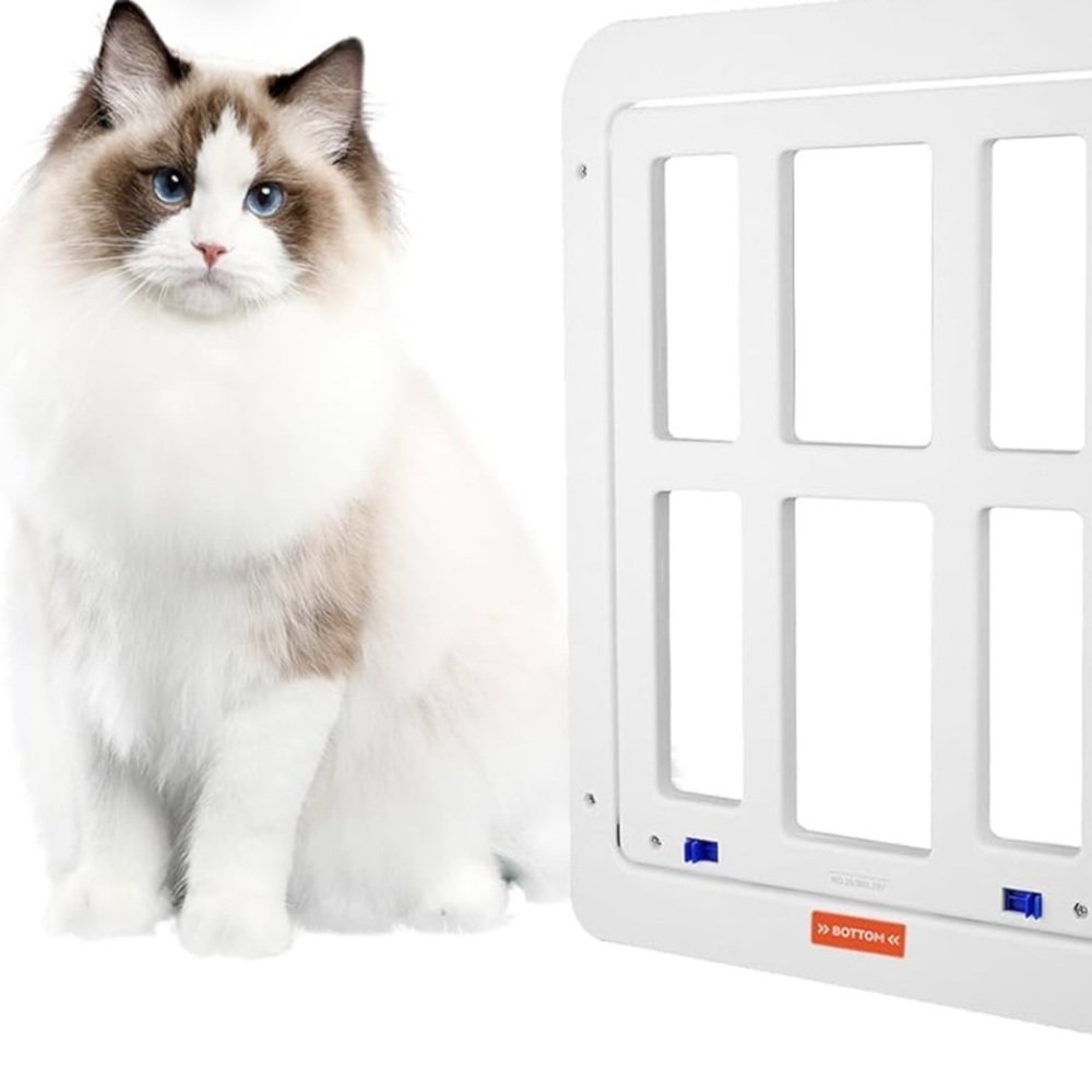 PETLESO Small Pet Door for Screen & Sliding Doors - 8.3" x 10.3" Magnetic